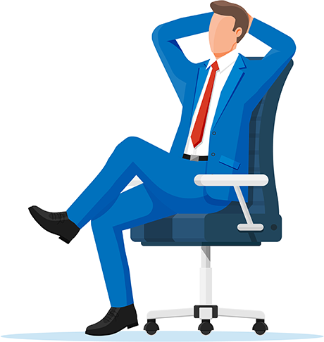 Businessman relaxing in a chair after hiring Server Pundits as their cloud consultant